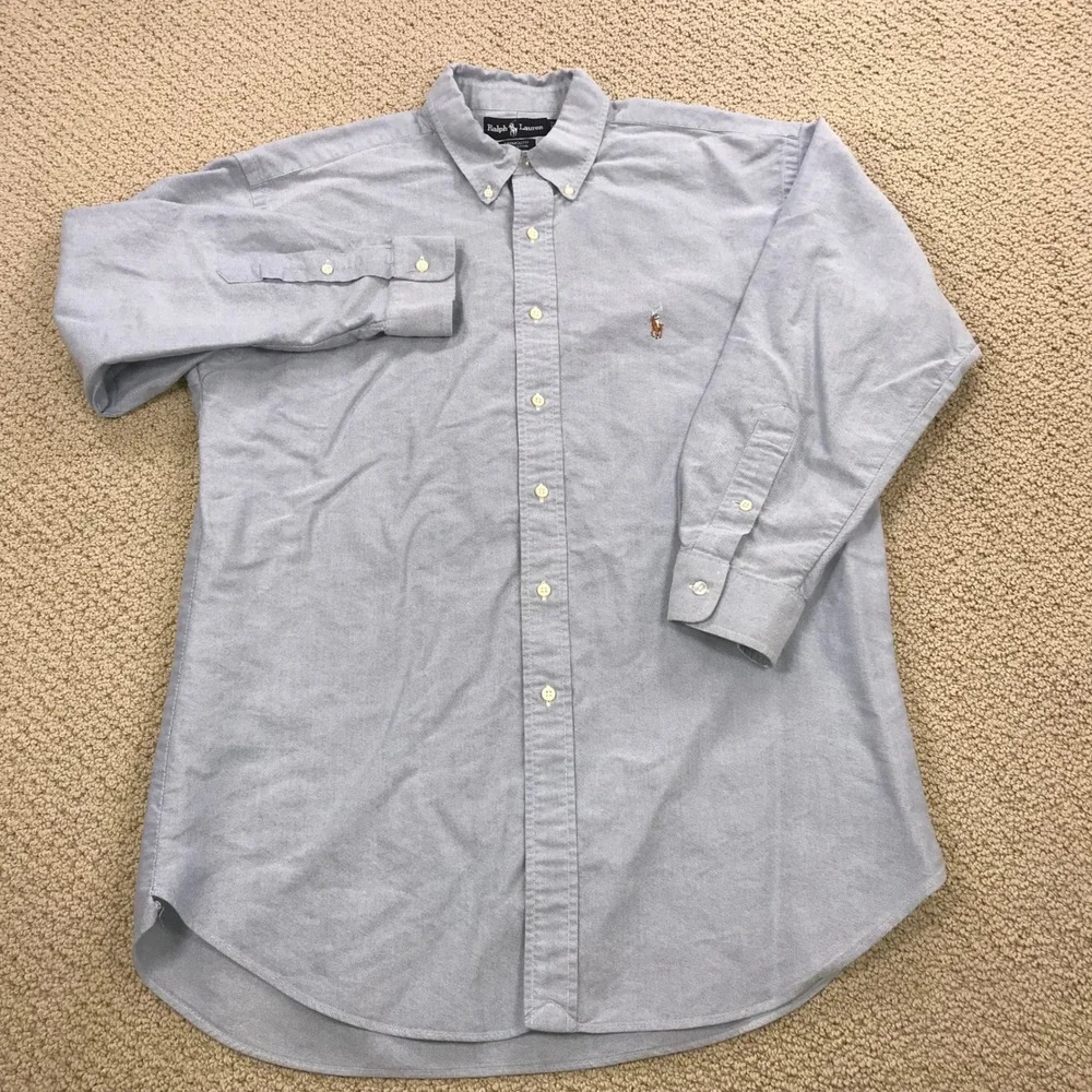 Polo Ralph Lauren Yarmouth Shirt Mens 17.5 33 Blue Oxford Button Down Cotton